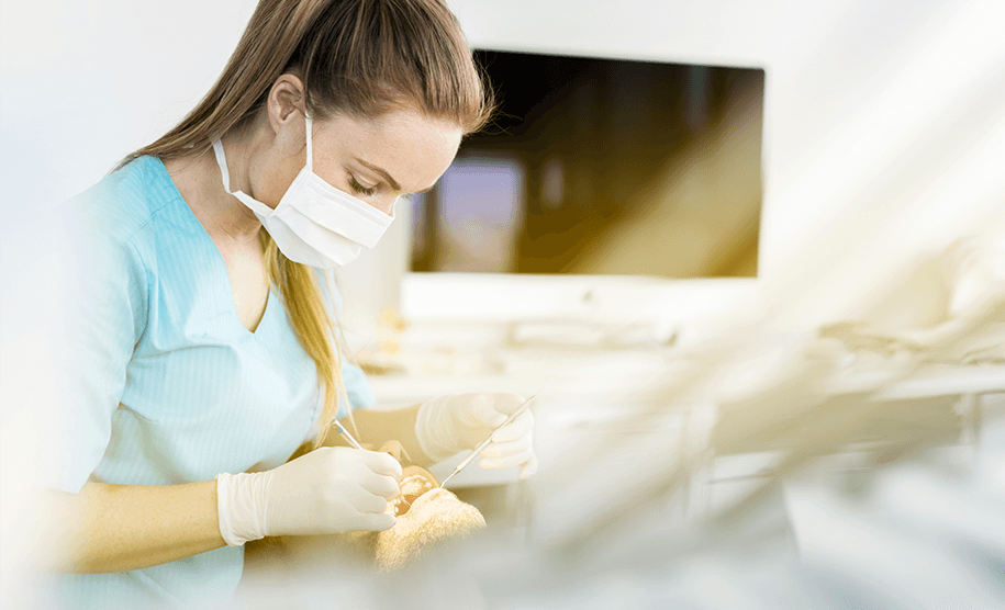 man recieving dental work